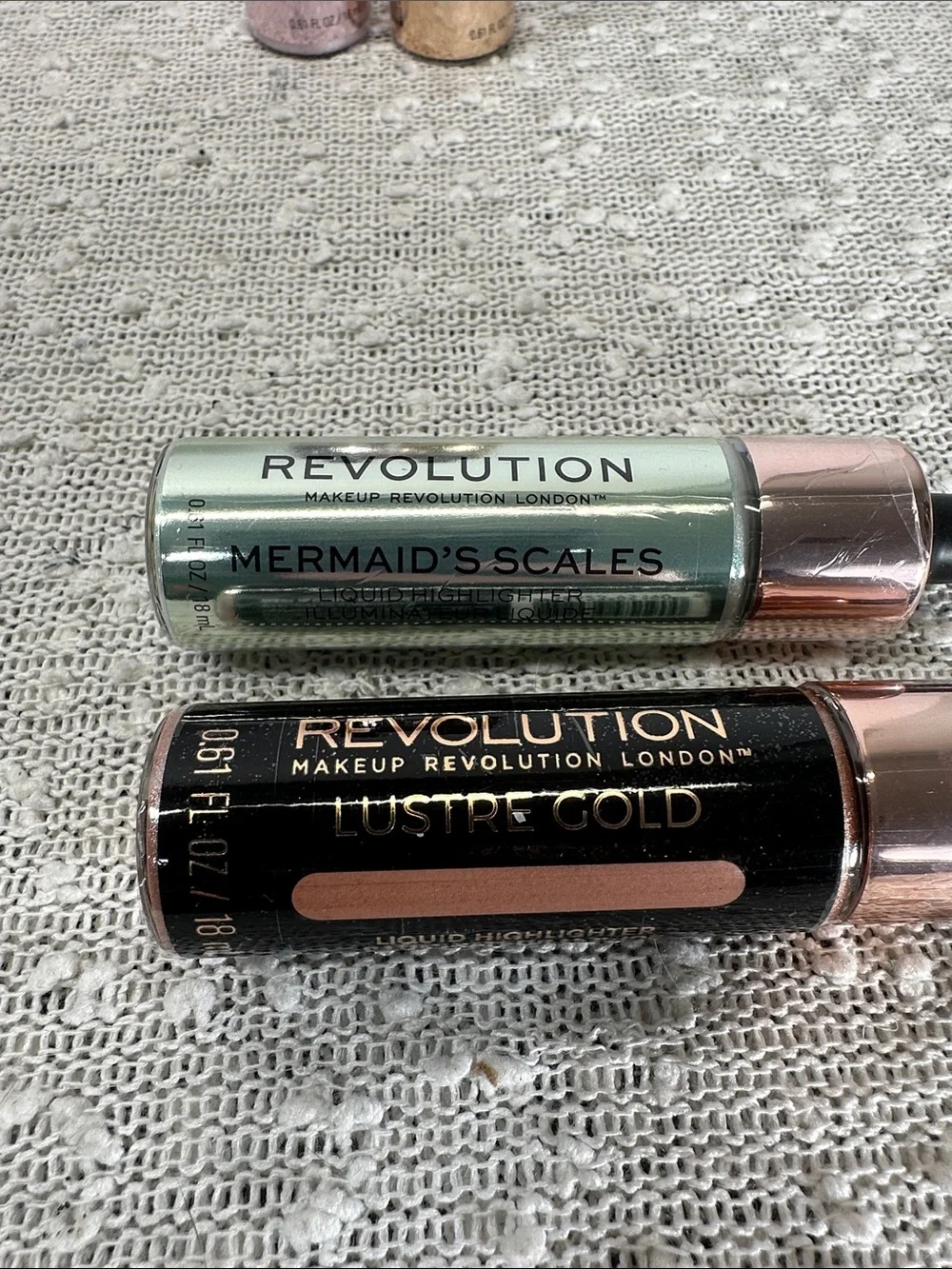 Makeup Revolution Liquid Highlighter LOT Ethereal Euphoric Gold MermaidScales